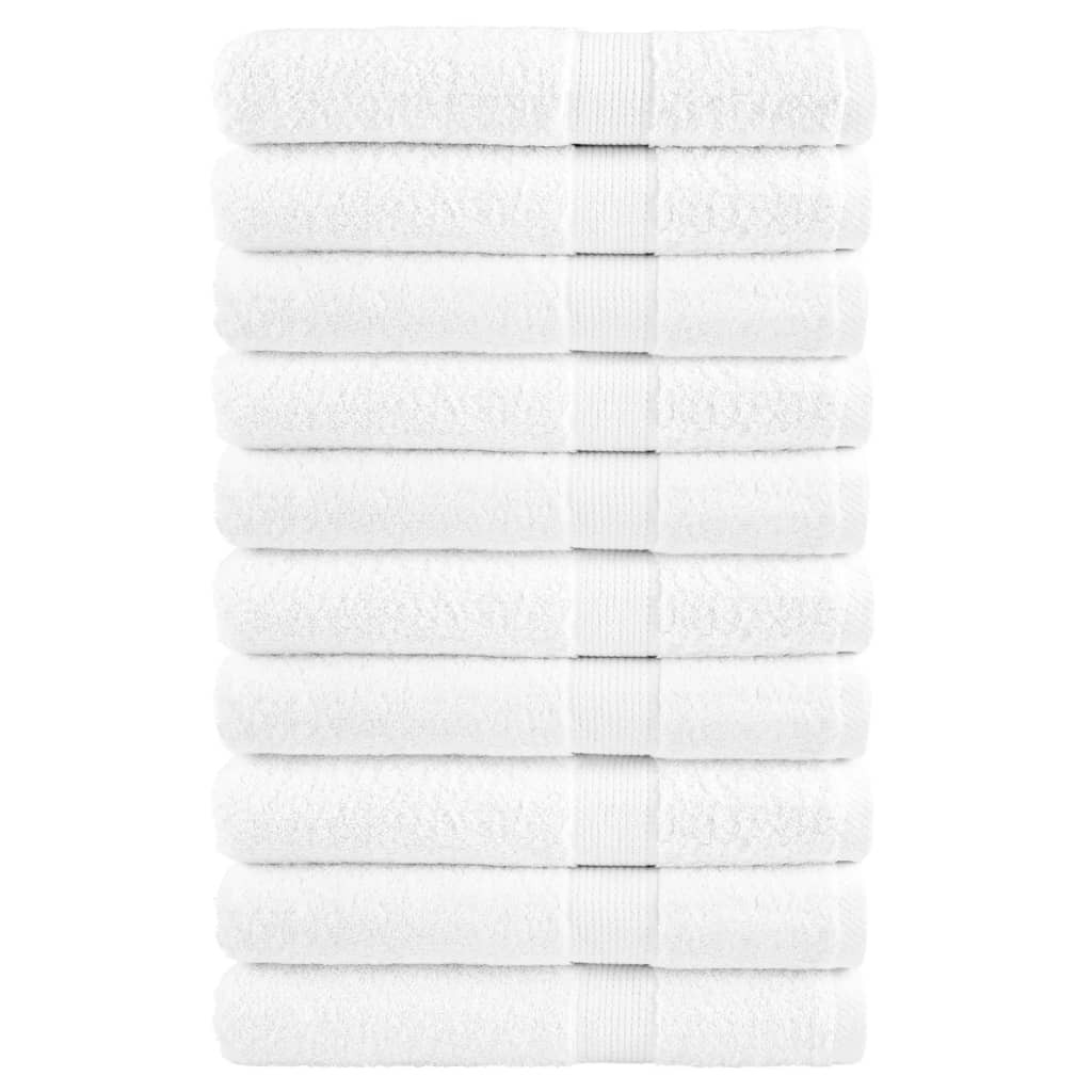 vidaXL Premium Handtücher SOLUND 10 Stk. Weiß 100x200 cm 600 g/m²