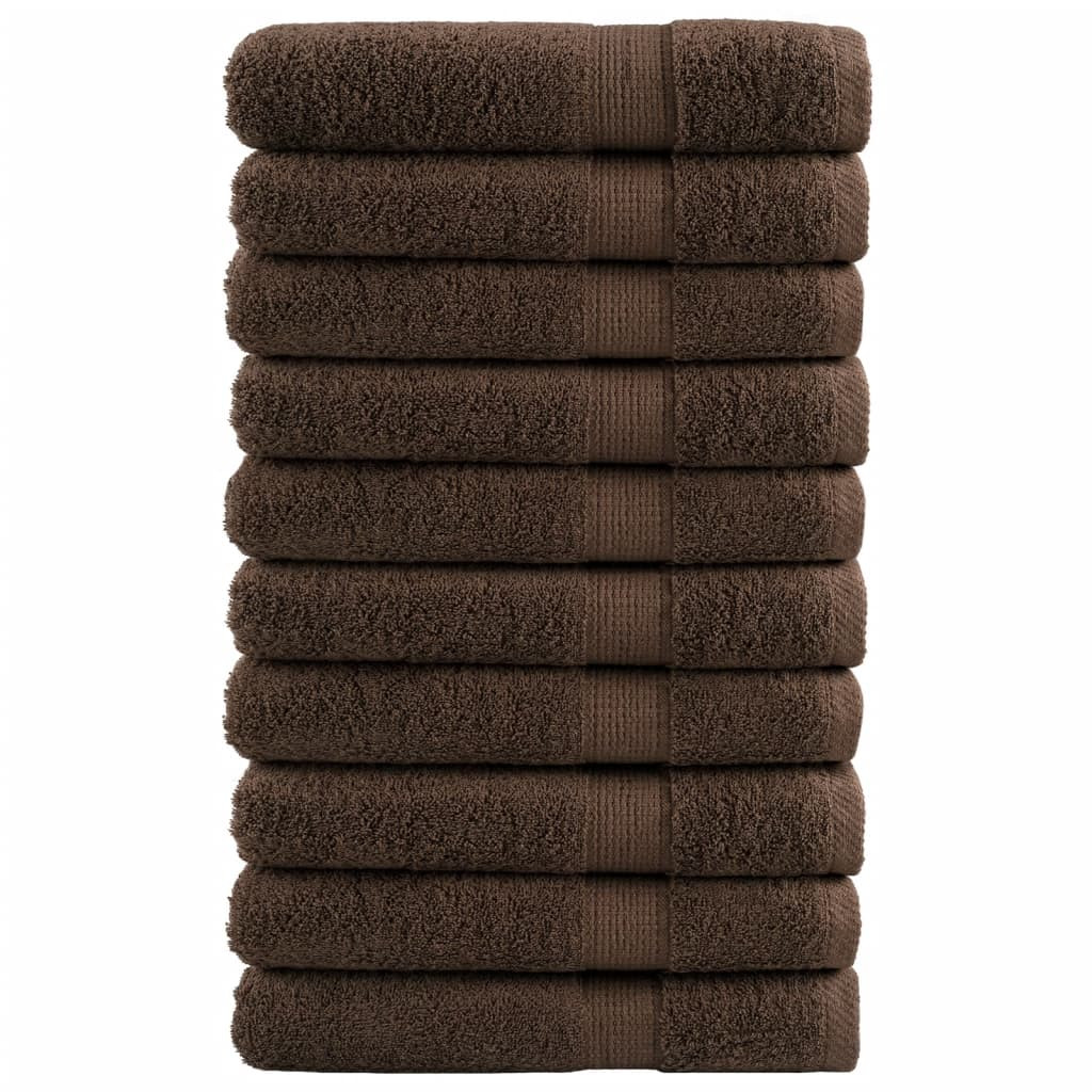 vidaXL Premium Saunatücher SOLUND 10 Stk. Braun 80x200 cm 600 g/m²