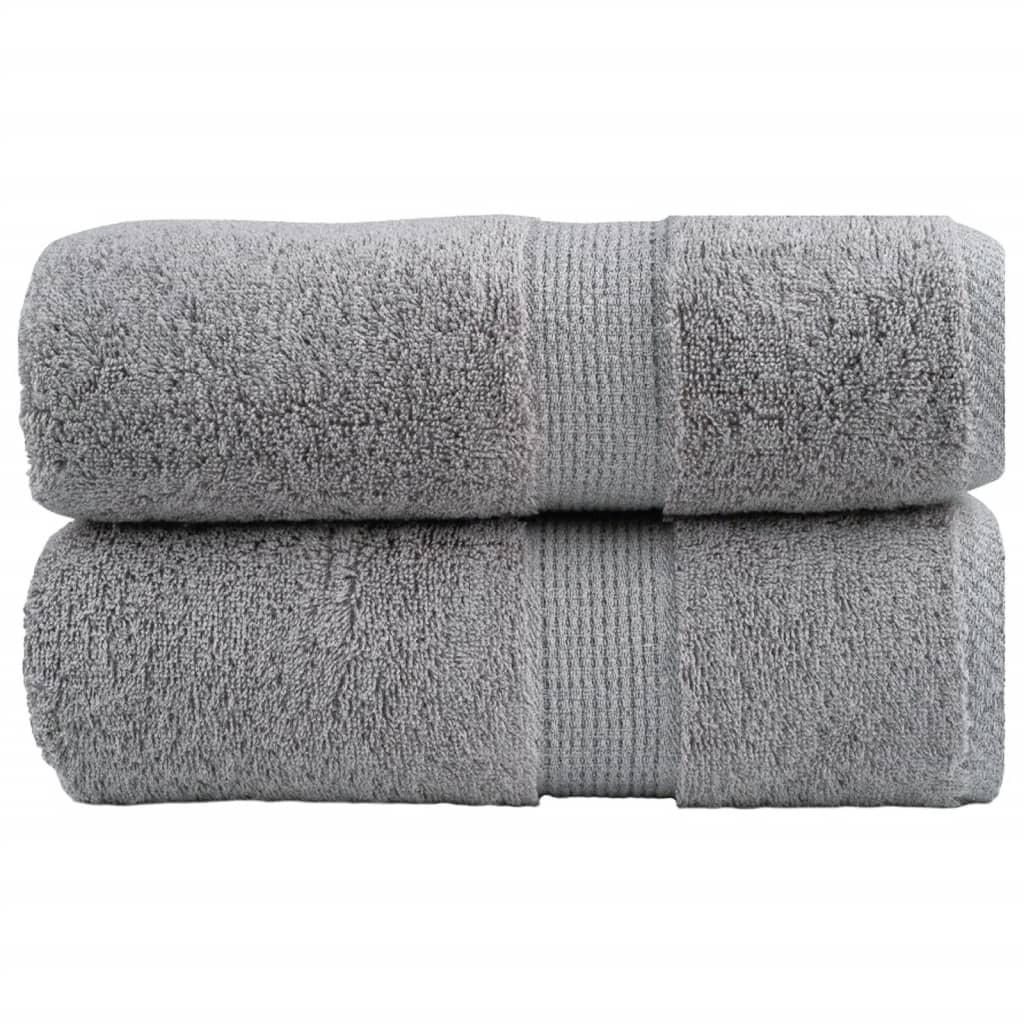 vidaXL Premium-Waschtücher SOLUND 2 Stk. Grau 30x30 cm 600 g/m²
