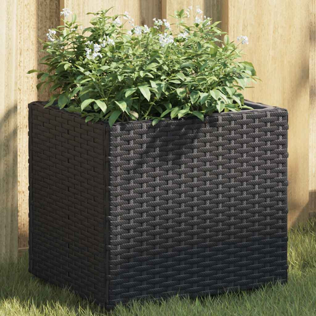 vidaXL Pflanzkübel 2 Stk. Schwarz 36x30x32 cm Poly Rattan