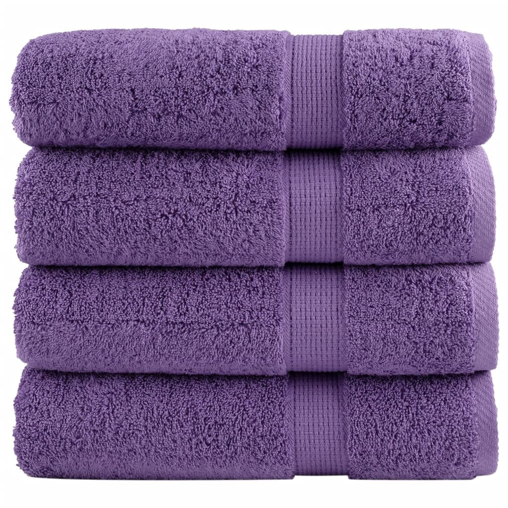 vidaXL Premium Badetücher SOLUND 4 Stk. Lila 100x150 cm 600 g/m²