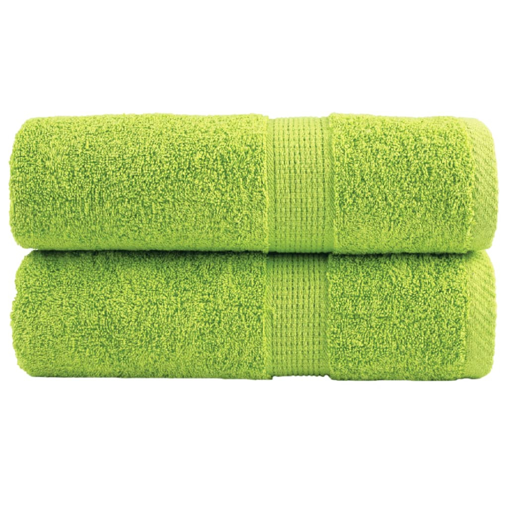 vidaXL Premium Waschhandtücher SOLUND 2 Stück Apfelgrün 30x30 cm 600 g/m²
