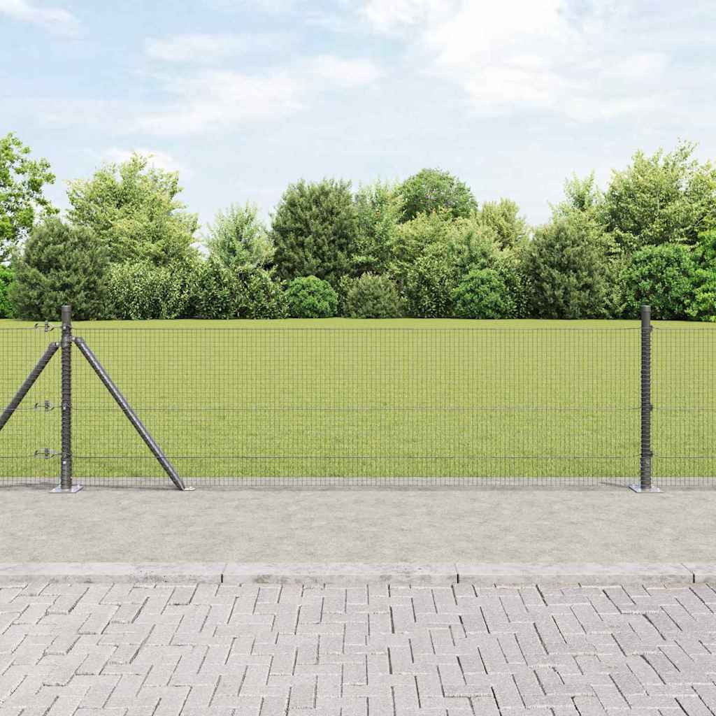 vidaXL Geschweißter Drahtzaun mit Betonsockel 10 x 0,5 m Grau Netz