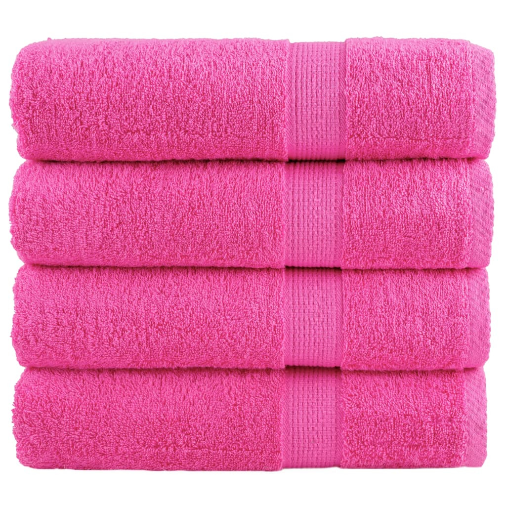 vidaXL Premium Badetücher SOLUND 4 Stk. Rosa 100x150 cm 600 g/m²