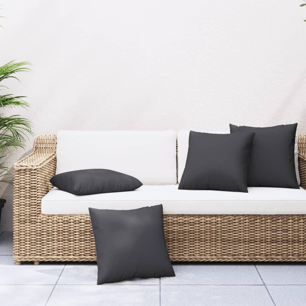 vidaXL Sofakissen 4 Stk. Schwarz 60x60 cm Stoff