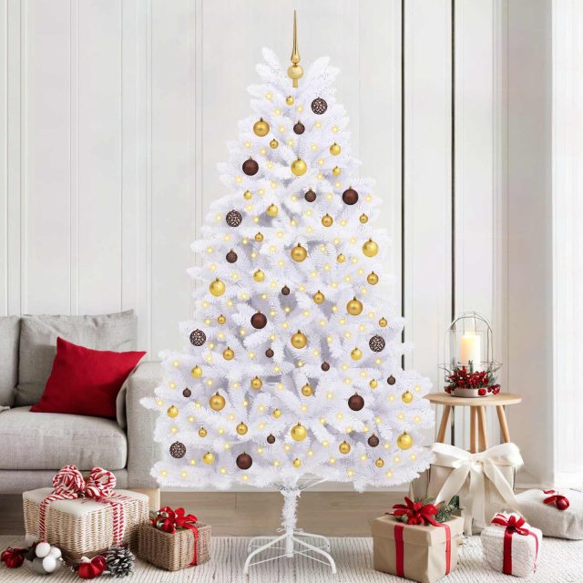 vidaXL Künstlicher Weihnachtsbaum Weiß 106 x 106 x 210 cm