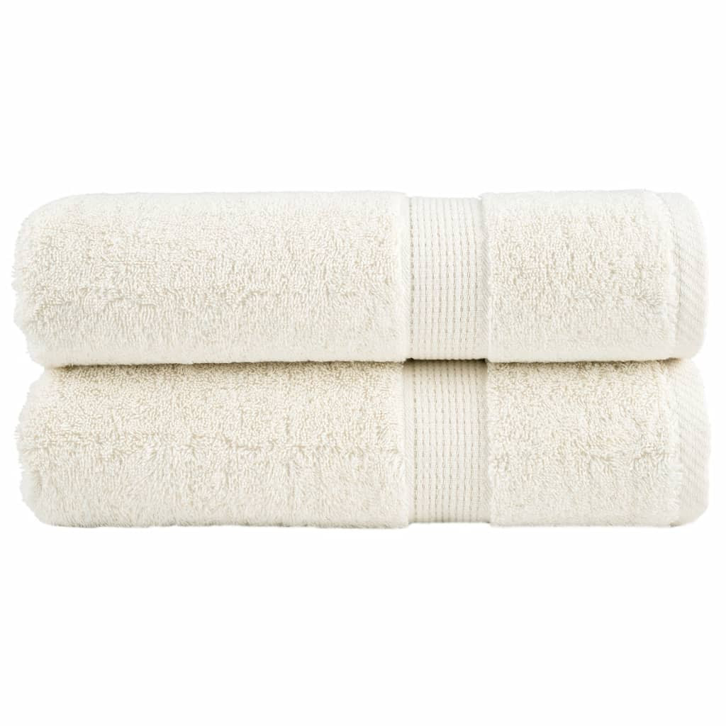 vidaXL Premium Badetücher SOLUND 2 Stk. Creme 100x150 cm 600 g/m²