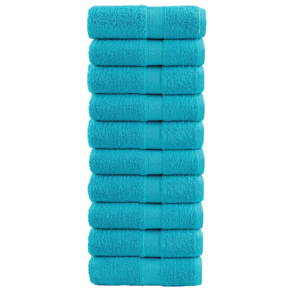 vidaXL Premium Waschhandtücher SOLUND 10 Stück Türkis 30x30 cm 600 g/m²
