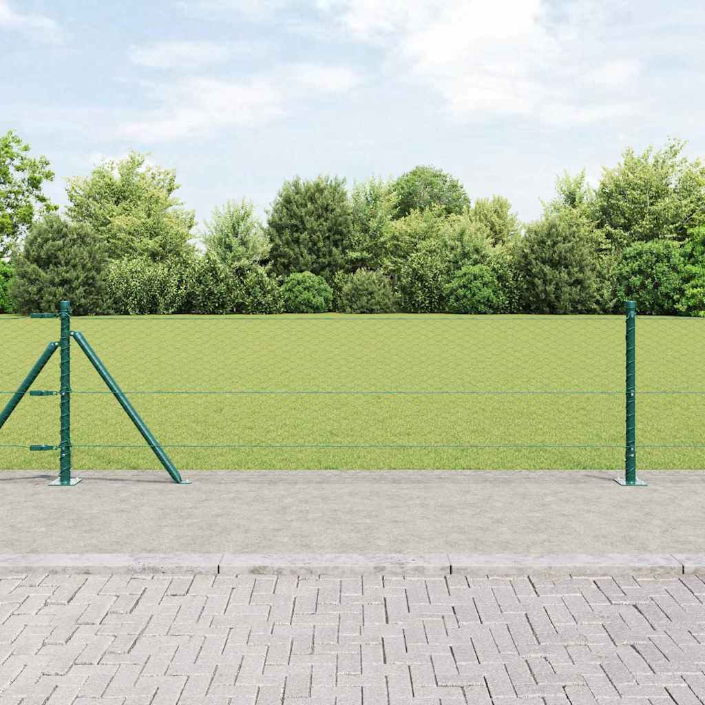 vidaXL Sechseckzaun mit Betonsockel 25 x 0,6 m PVC-beschichteter Stahl