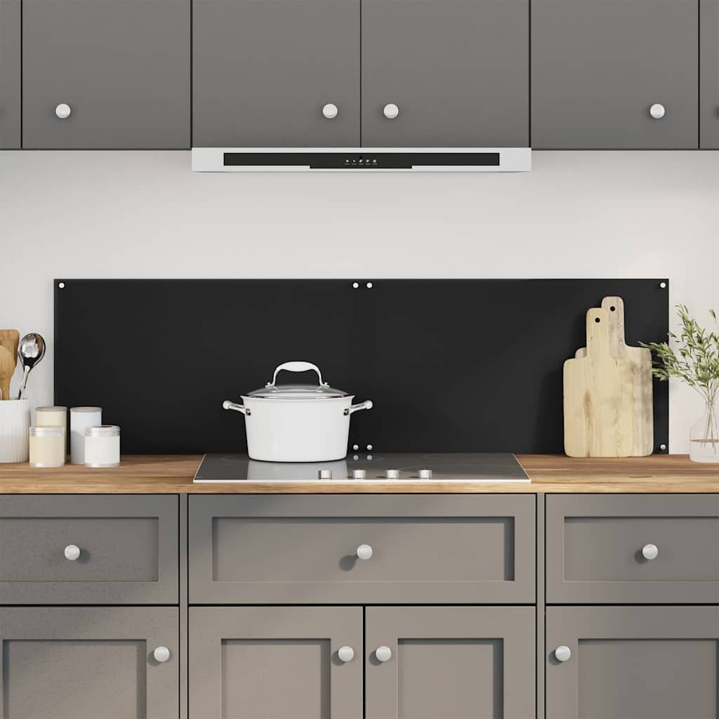 vidaXL Küchenrückwände 2 Stk. Schwarz 70x50 cm Hartglas