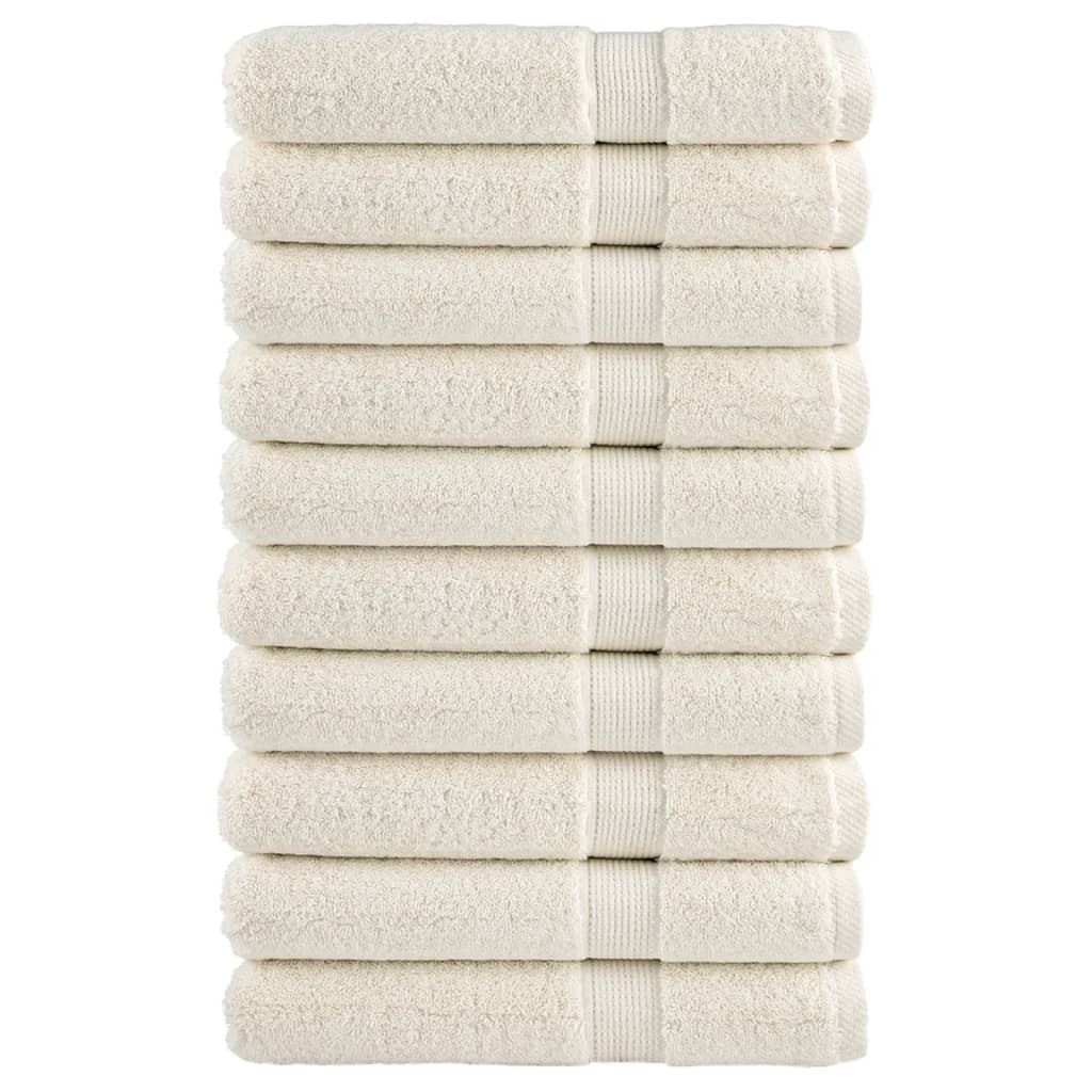 vidaXL Premium-Handtücher SOLUND 10 Stk. Cremeweiß 100x200 cm 600 g/m²