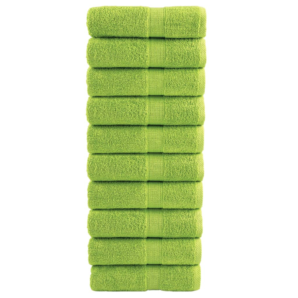 vidaXL Premium Waschhandtücher SOLUND 10 Stück Apfelgrün 30x30 cm 600 g/m²