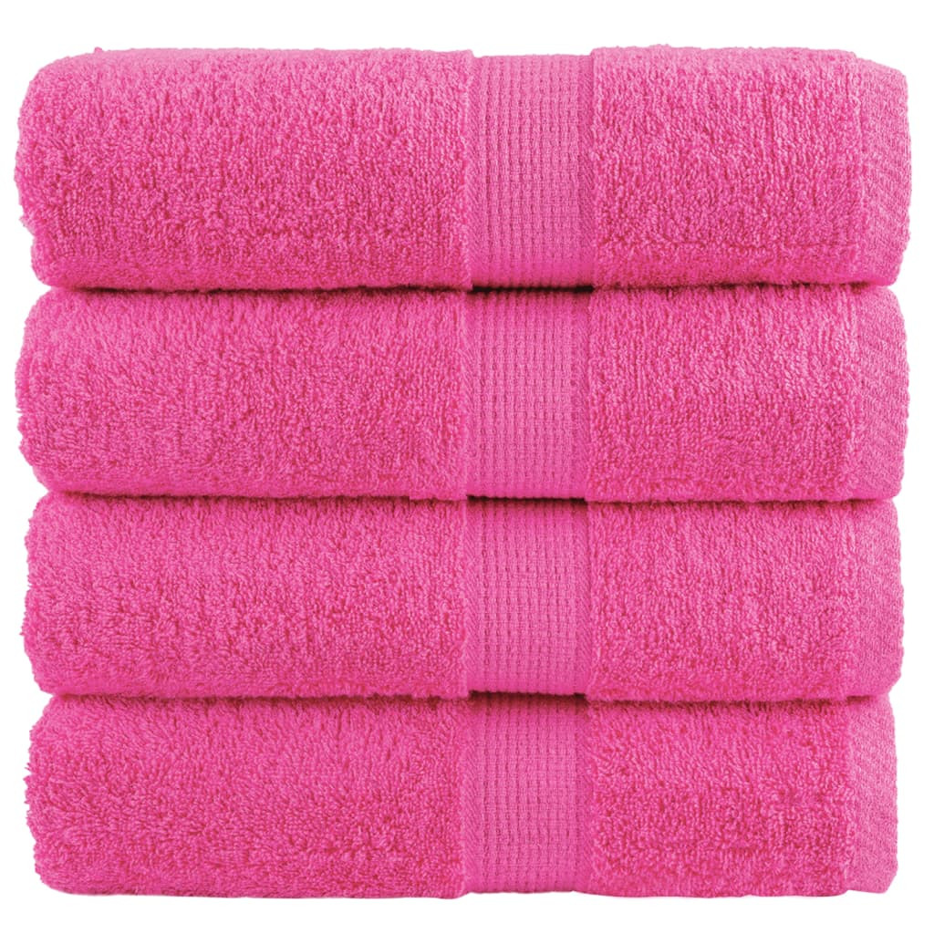 vidaXL Premium Waschhandtücher SOLUND 4 Stück Rosa 30x30 cm 600 g/m²