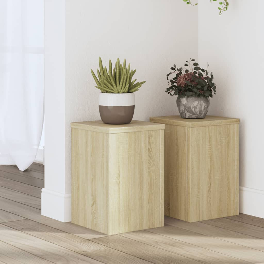 vidaXL Pflanzenständer 2 Stk. Sonoma-Eiche 20x20x30 cm Holzwerkstoff