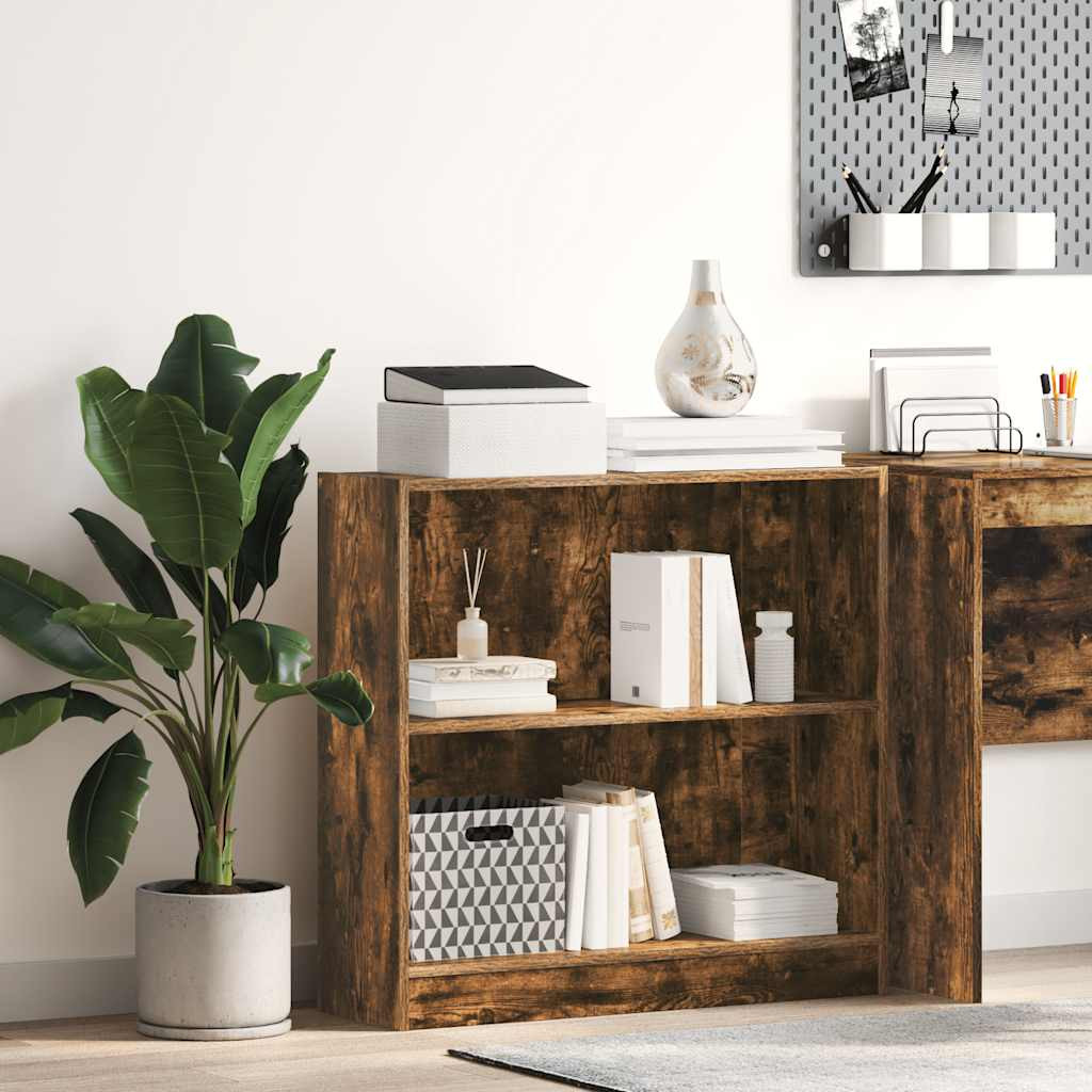 vidaXL Bücherregal Räuchereiche 80x24x76 cm Holzwerkstoff