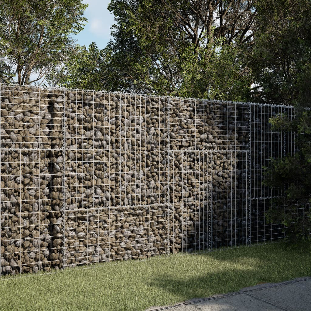 vidaXL Gabione mit Deckel 200x50x150 cm Verzinktes Eisen