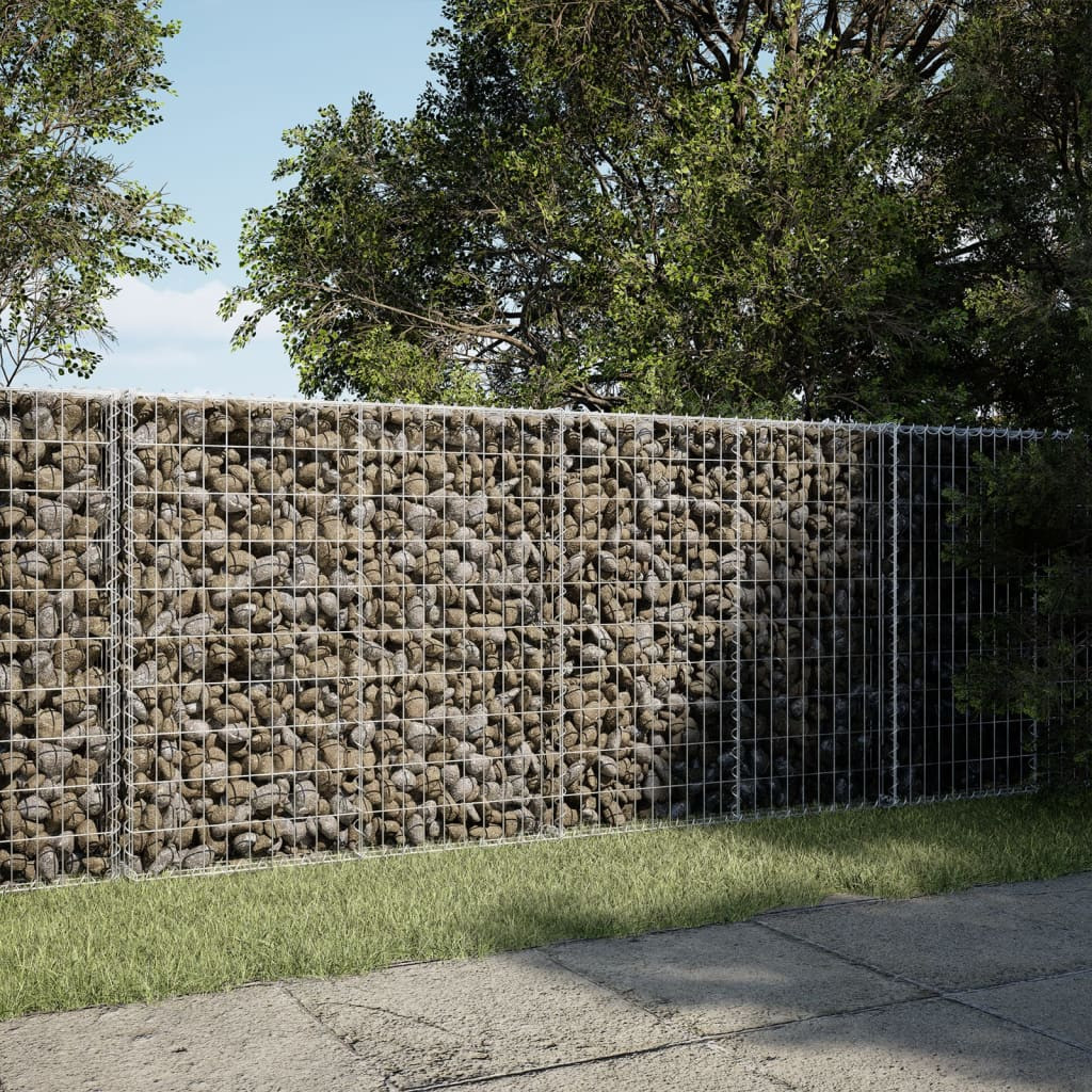 vidaXL Gabione mit Deckel 200x50x100 cm Verzinktes Eisen