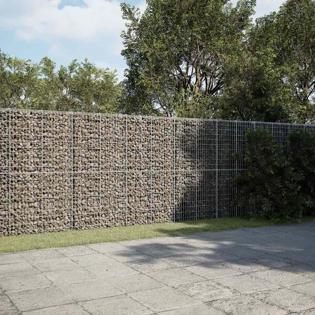 vidaXL Gabione mit Deckel 900x50x200 cm Verzinktes Eisen