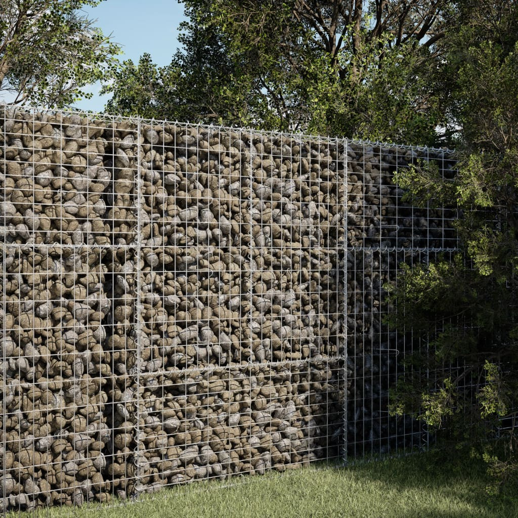 vidaXL Gabione mit Deckel 100x100x150 cm Verzinktes Eisen