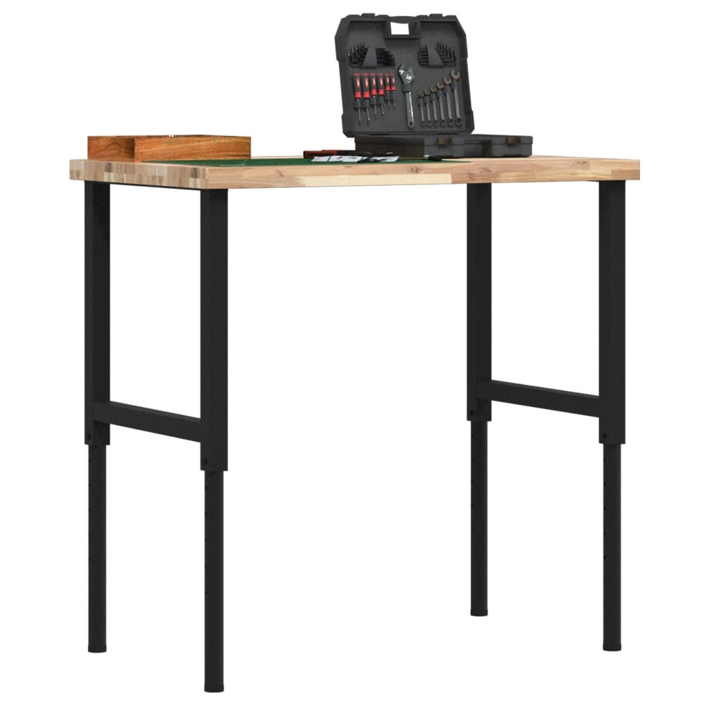 vidaXL Werkbank 100x60x(73-99,5) cm Massivholz Akazie Rechteckig