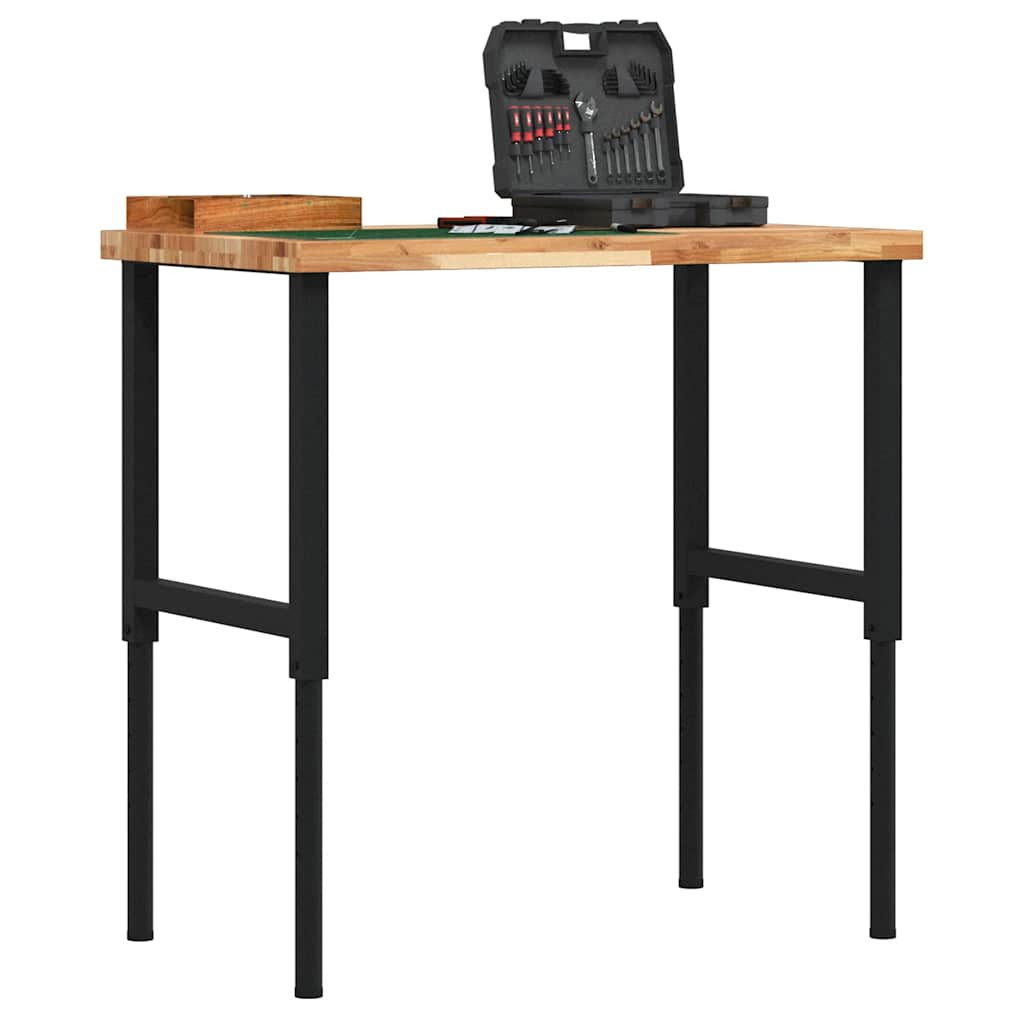 vidaXL Werkbank 100x60x(73-99,5) cm Massivholz Akazie Rechteckig