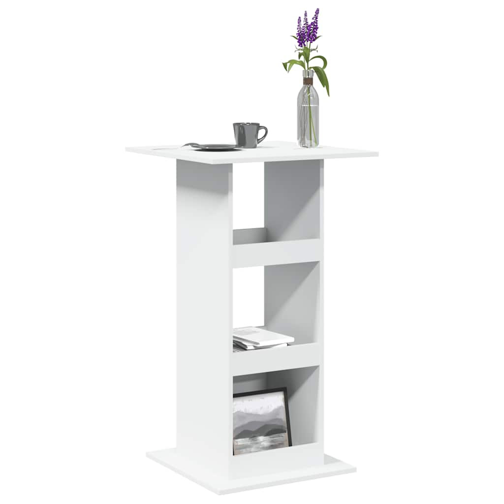 vidaXL Bartisch mit Ablagen Weiß 60x60x102 cm Holzwerkstoff