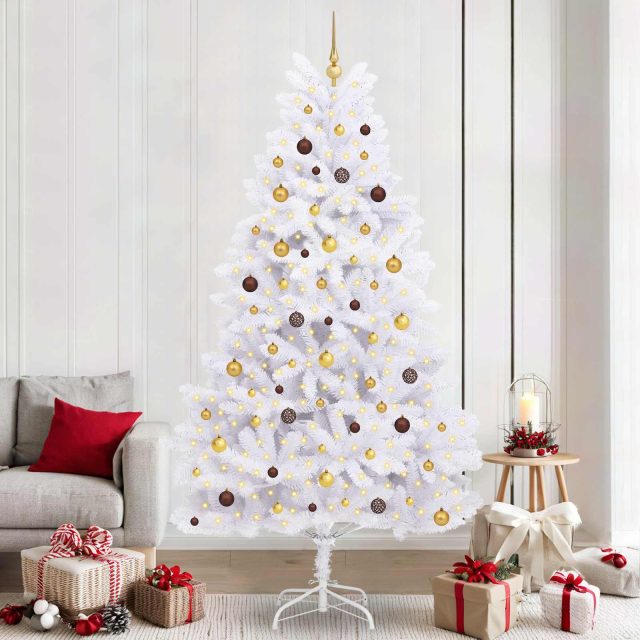 vidaXL Künstlicher Weihnachtsbaum Weiß 120 x 120 x 240 cm