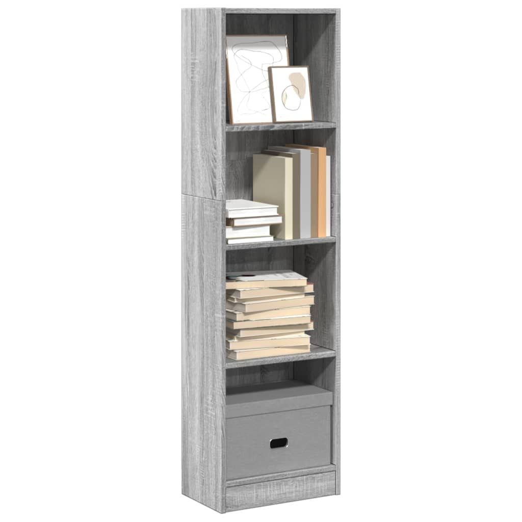 vidaXL Bücherregal Grau Sonoma 40x24x143 cm Holzwerkstoff