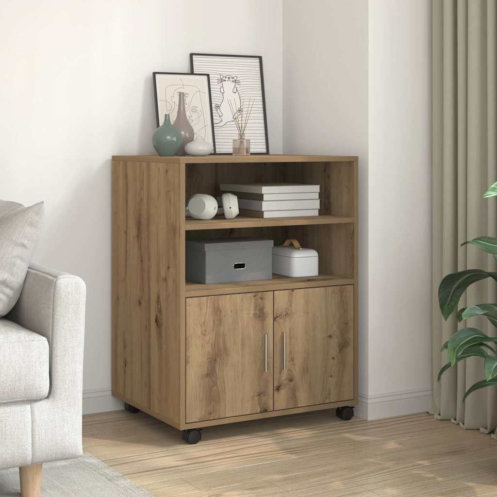 vidaXL Rollschrank Artisan-Eiche 60x48x81 cm Holzwerkstoff