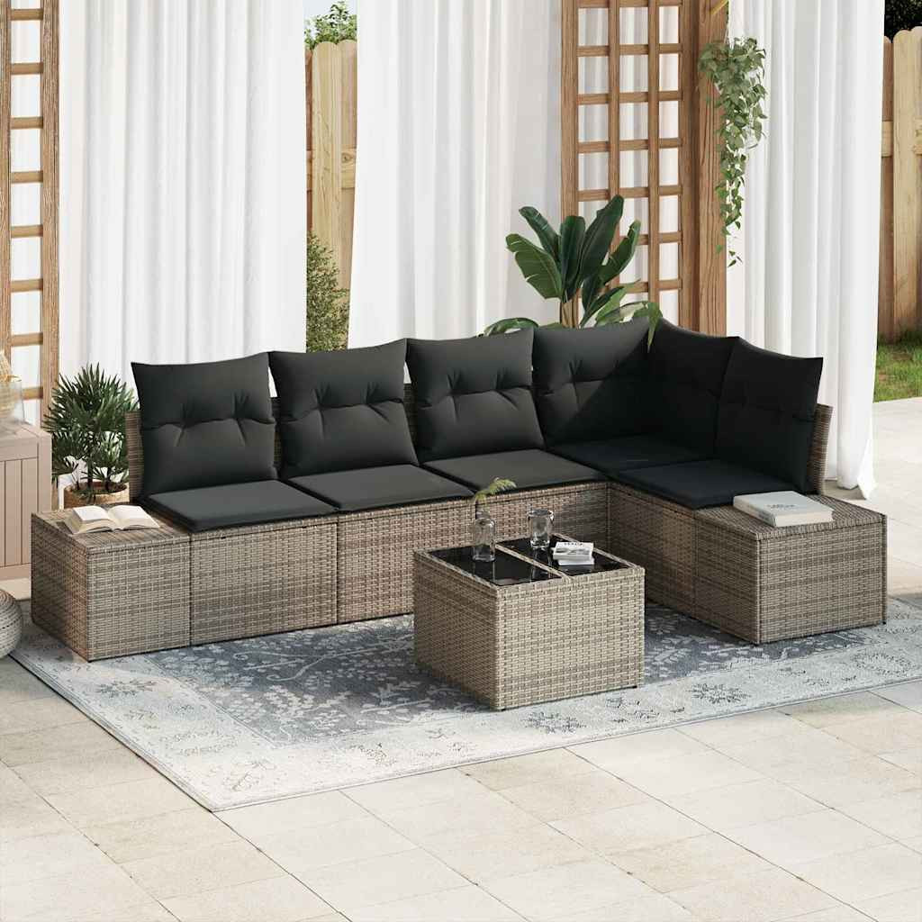 vidaXL Gartensofa-set mit Speicher Hellgrau Poly-Rattan