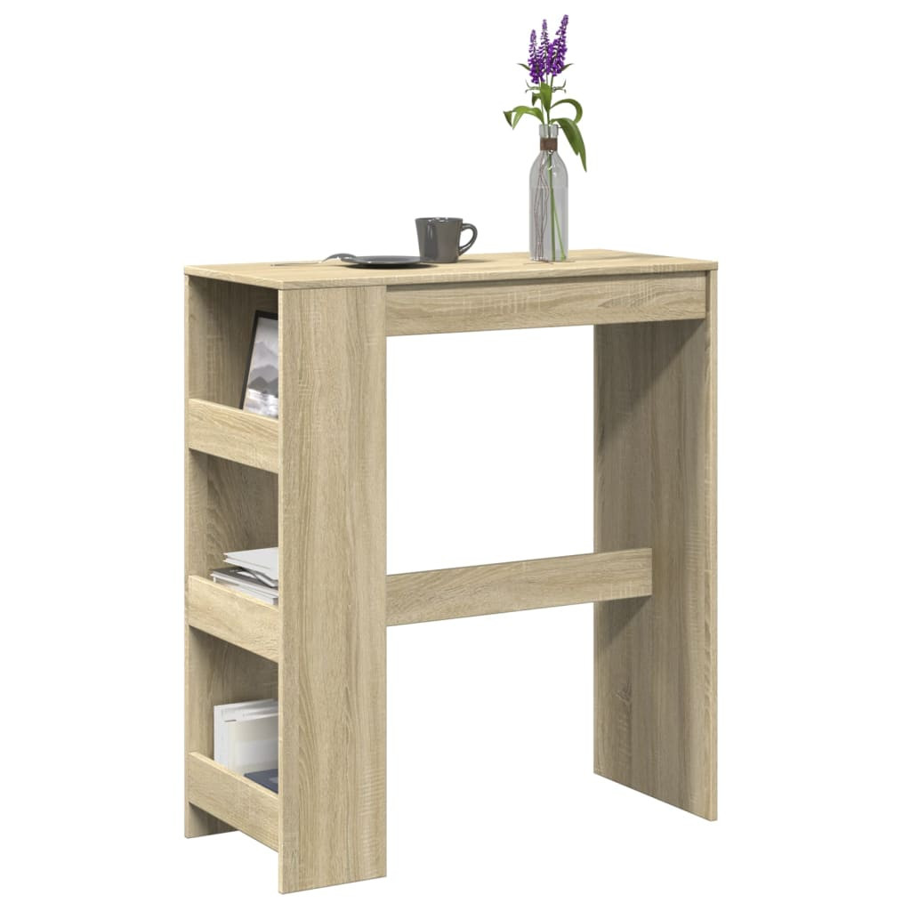 vidaXL Bartisch mit Regal Sonoma-Eiche 90x40x103,5 cm Holzwerkstoff