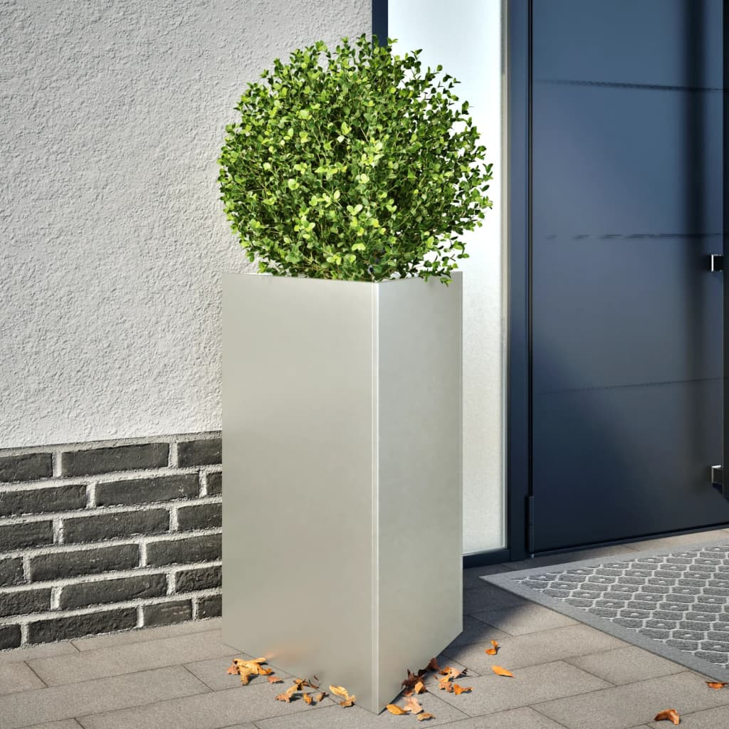 vidaXL Pflanzkübel 2 Stk. Dreieckig 50x43x75 cm Edelstahl