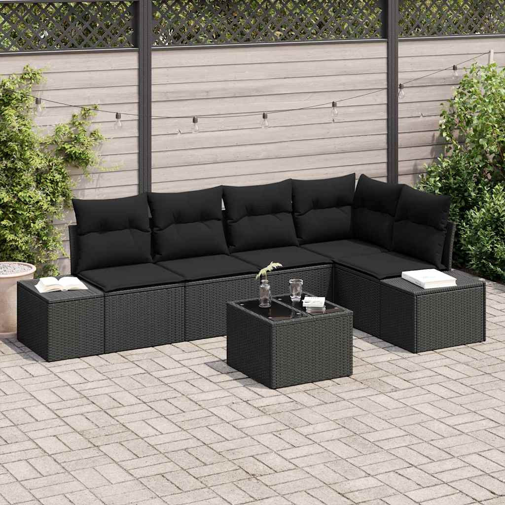 vidaXL Gartensofa-set mit Speicher Schwarz Poly-Rattan