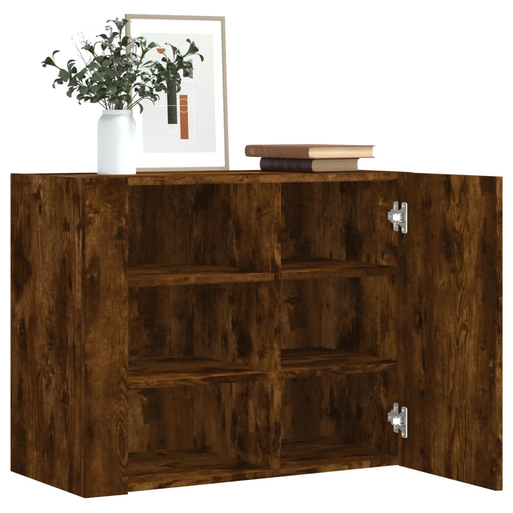 vidaXL Wandregal Räuchereiche 75x35x60 cm Holzwerkstoff