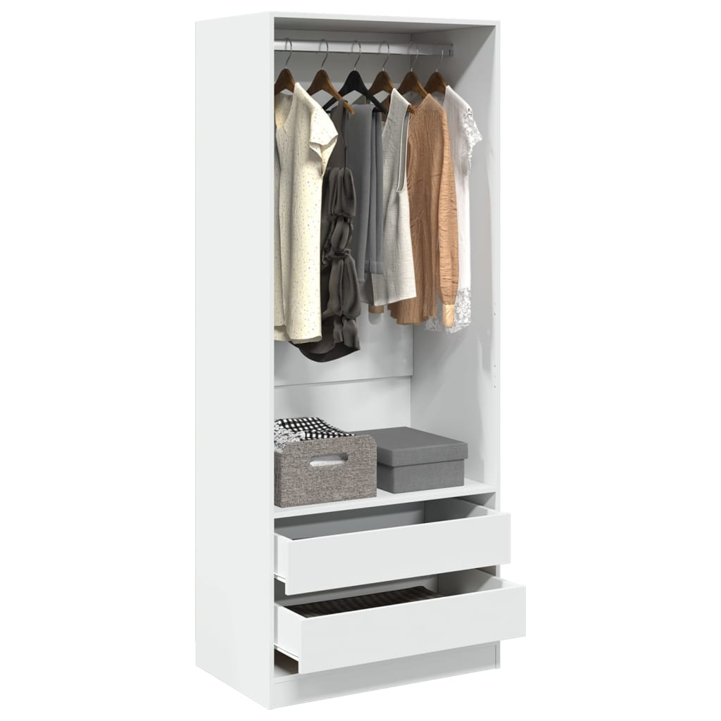 vidaXL Kleiderschrank Weiß 80x50x200 cm Holzwerkstoff