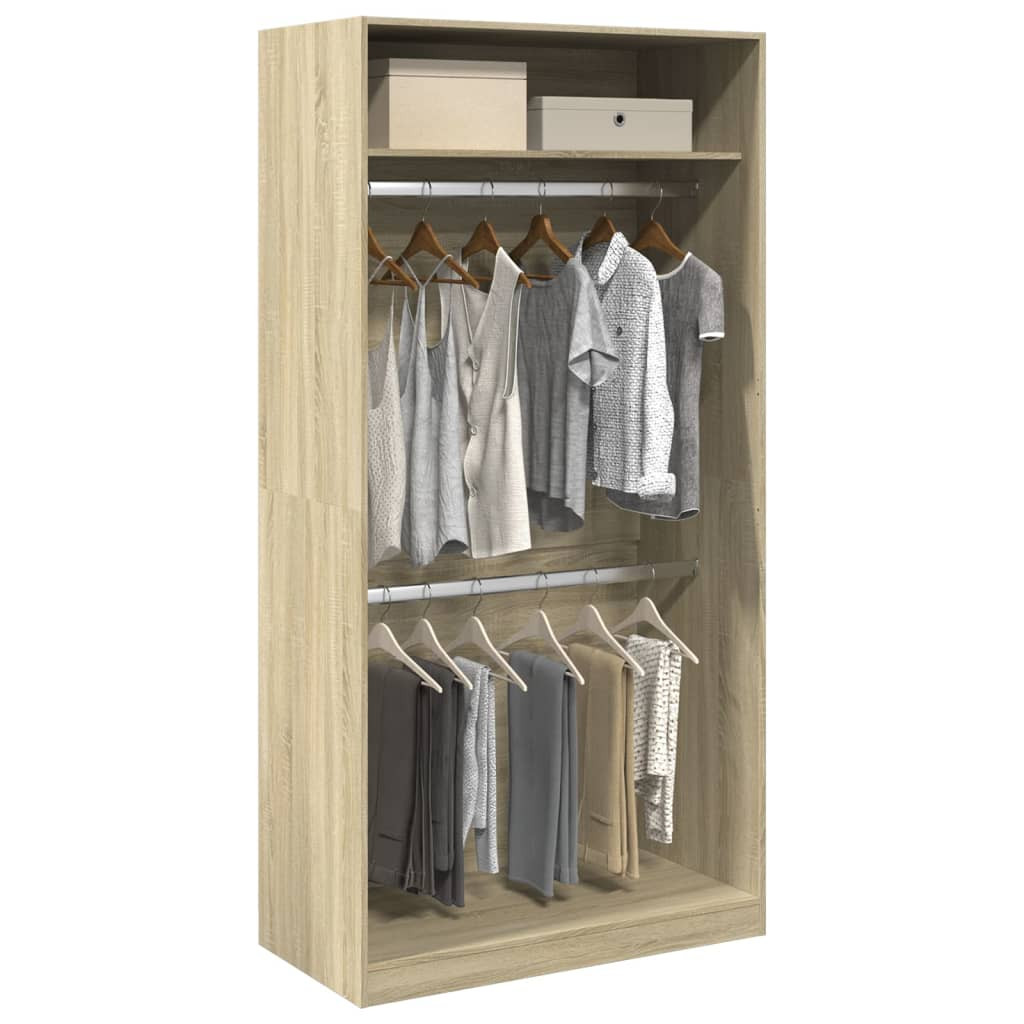 vidaXL Kleiderschrank Sonoma-Eiche 100x50x200 cm Holzwerkstoff