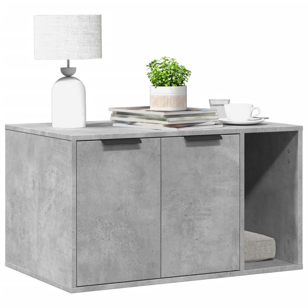 vidaXL Katzenklo Betongrau 80x50x45 cm Holzwerkstoff