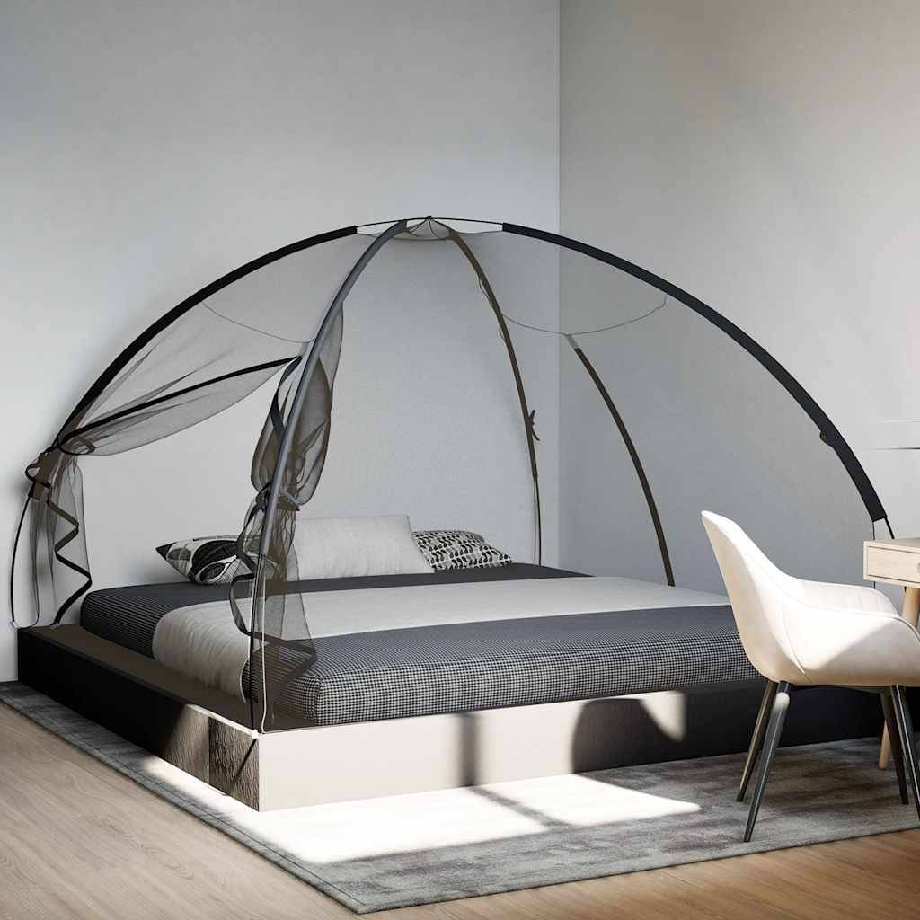 vidaXL Moskito-Netzzelt Mongolisch 220 Schwarz 200x200x135 cm