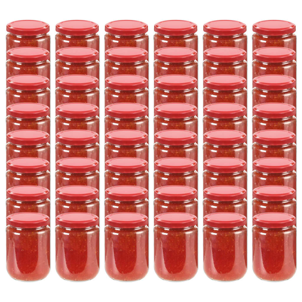 vidaXL Marmeladengläser mit Rotem Deckel 48 Stk. 230 ml