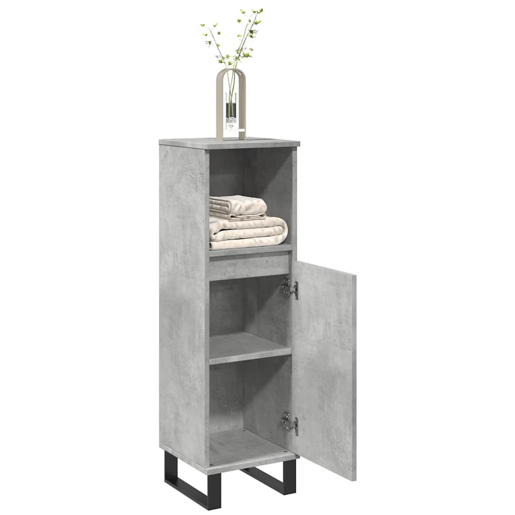 vidaXL Badschrank Betongrau 30x30x100 cm Holzwerkstoff