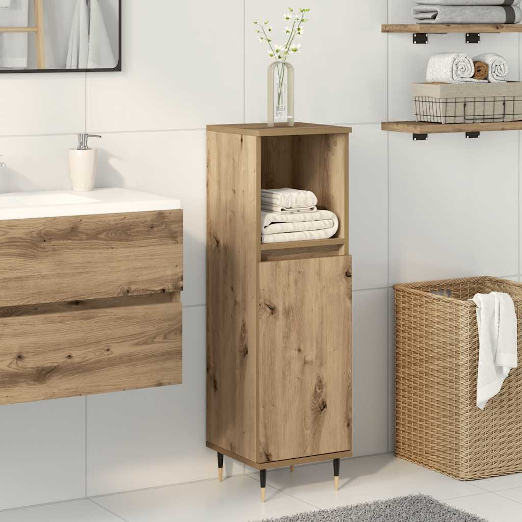 vidaXL Badschrank Artisan-Eiche 30x30x100 cm Holzwerkstoff