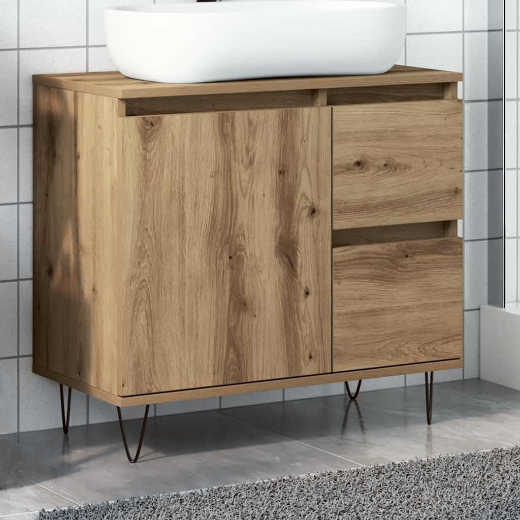 vidaXL Waschbeckenunterschrank Artisan-Eiche 65x33x60 cm Holzwerkstoff