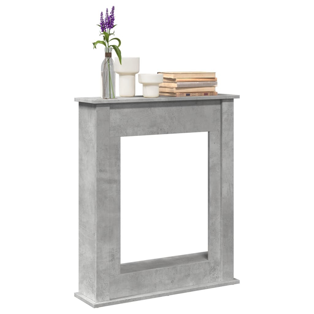 vidaXL Kaminumrandung Betongrau 75x20x87,5 cm Holzwerkstoff