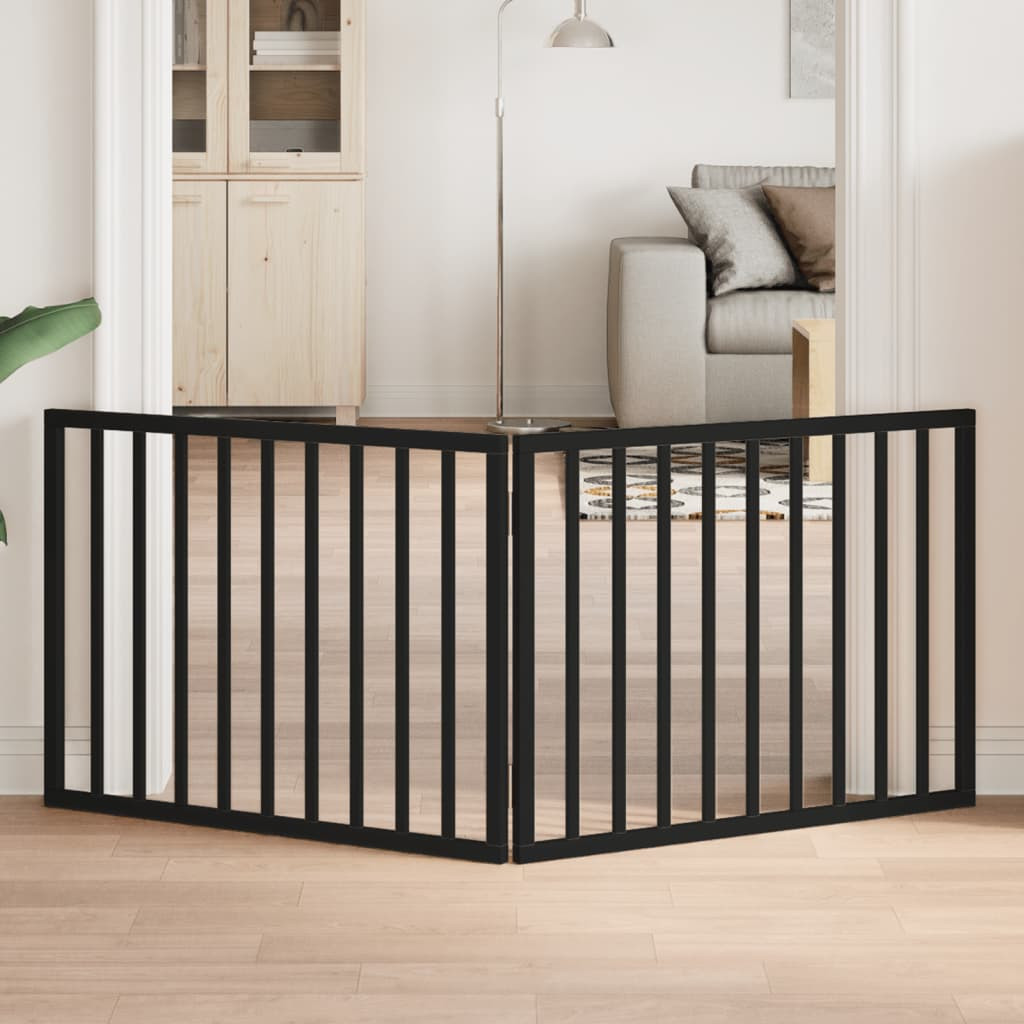 vidaXL Hundegitter Faltbar 2 Paneele Schwarz 160 cm Pappelholz