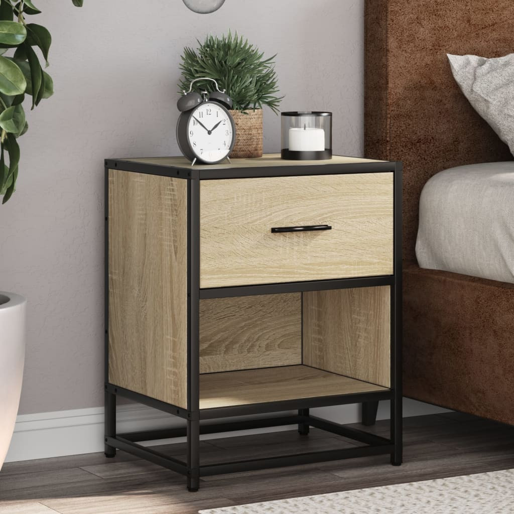 vidaXL Nachttische 2 Stk. Sonoma-Eiche 40x31x50 cm Holzwerkstoff