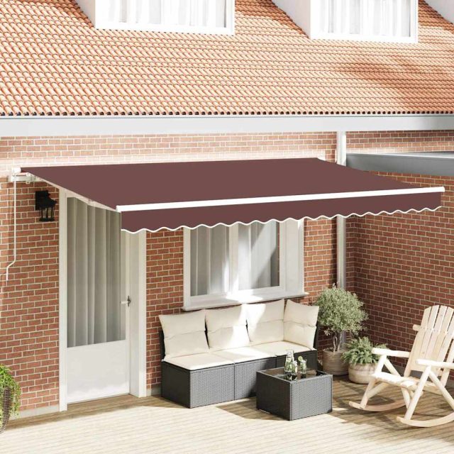 vidaXL Einziehbare Markise Braun 400 x 200 cm Stoff
