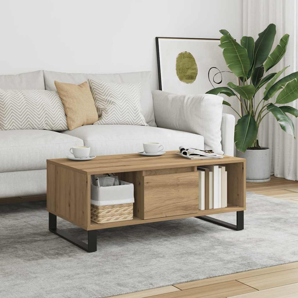 vidaXL Couchtisch Artisan-Eiche 90x50x36,5 cm Holzwerkstoff