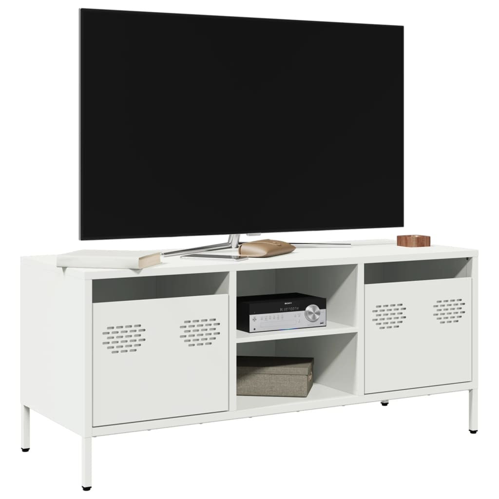 vidaXL TV-Schrank Weiß 101,5x39x43,5 cm Kaltgewalzter Stahl