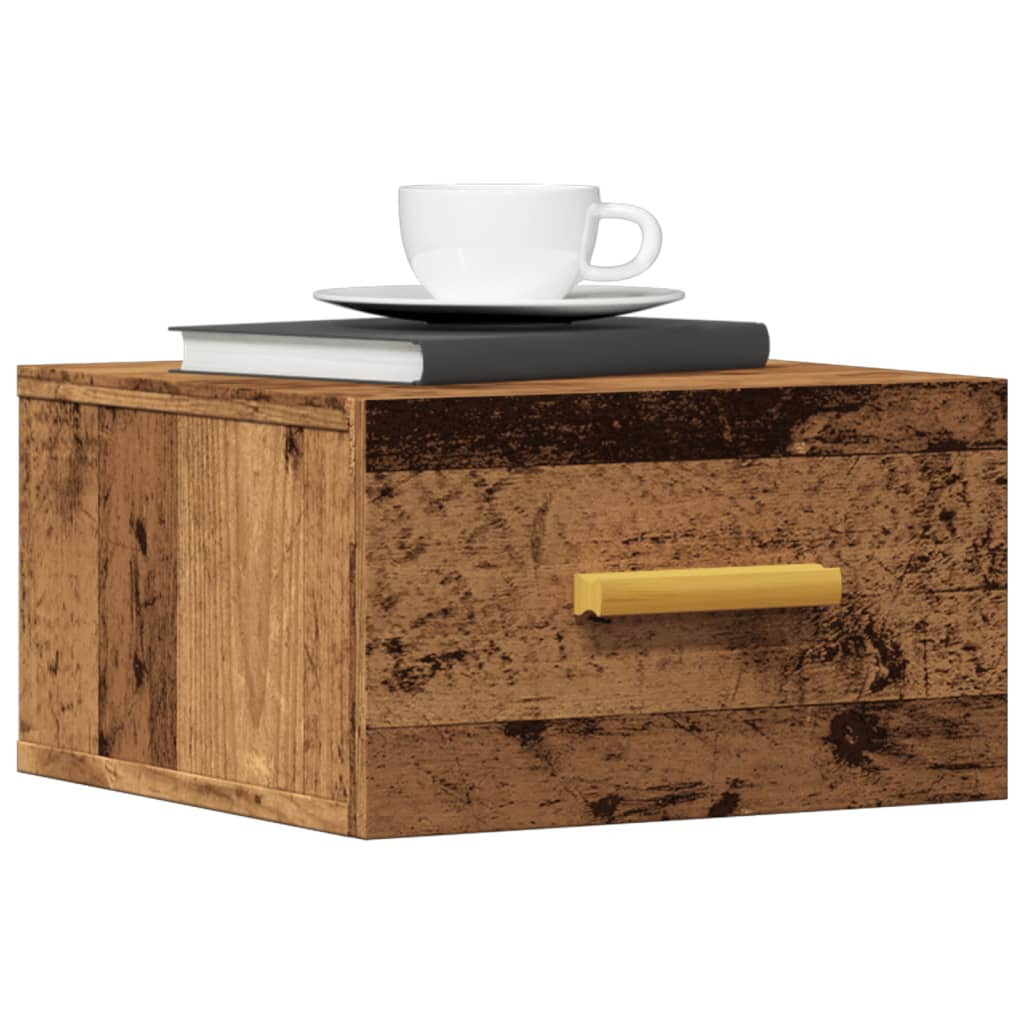 vidaXL Wand-Nachttische 2 Stk. Altholz-Optik 35x35x20 cm