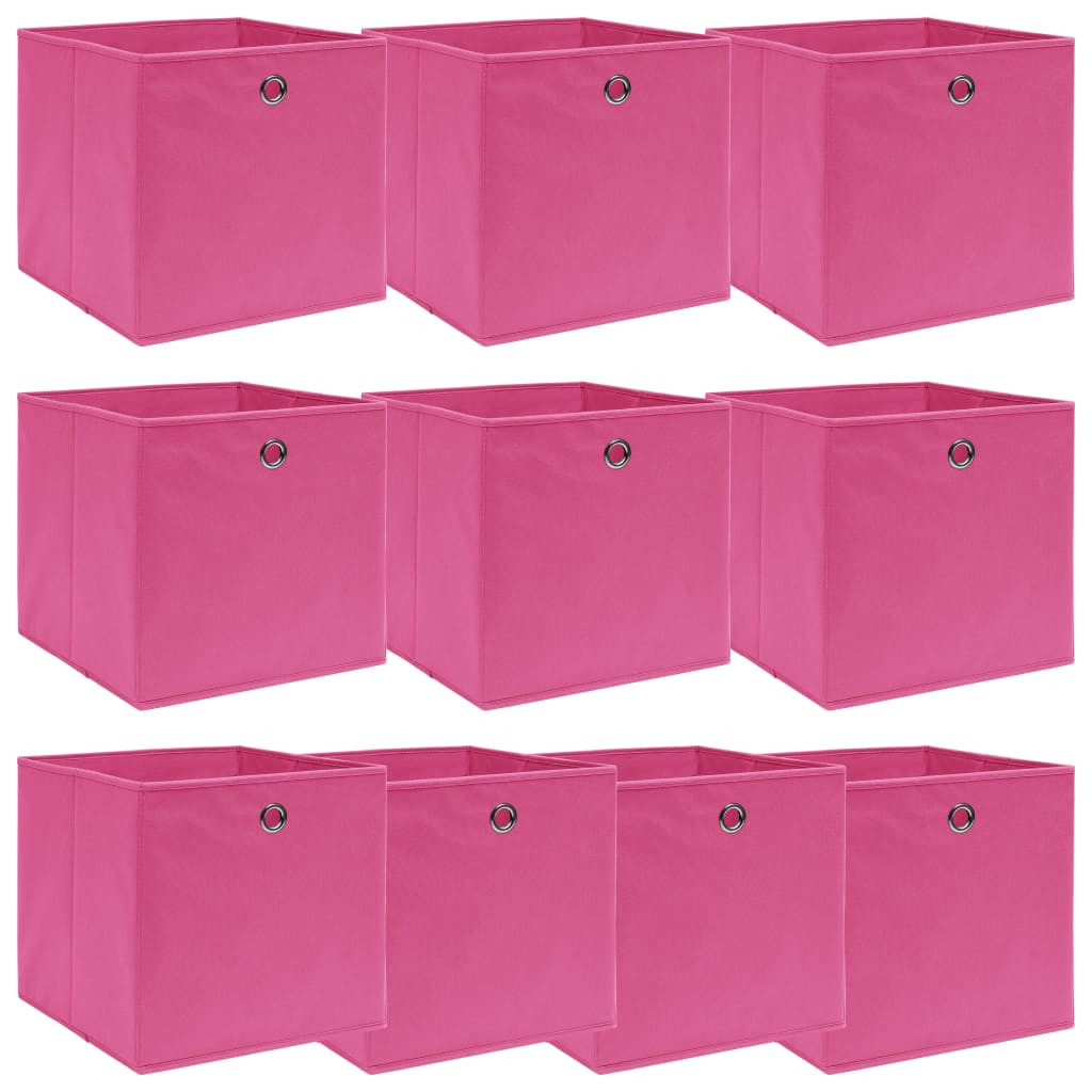 vidaXL Aufbewahrungsboxen 10 Stk. Rosa 32x32x32 cm Stoff